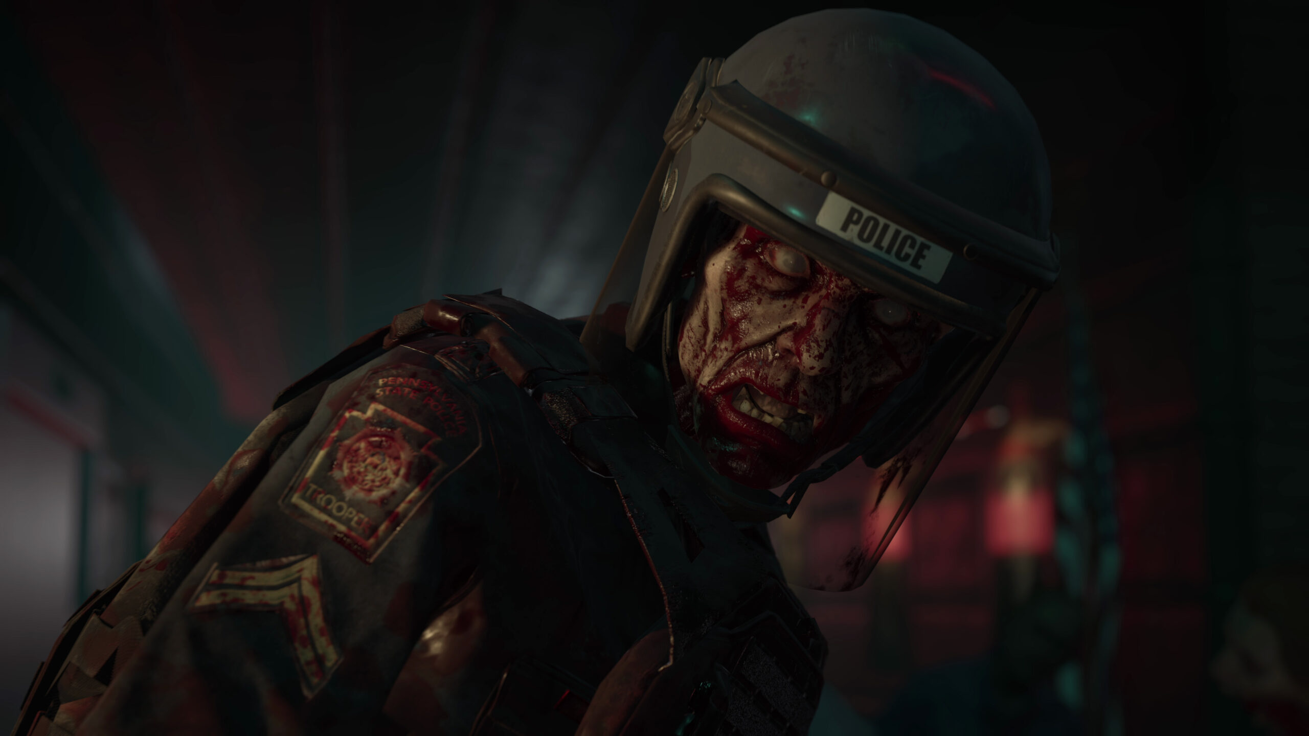 Jogador enfrenta um zumbi com escudo em No More Room in Hell 2